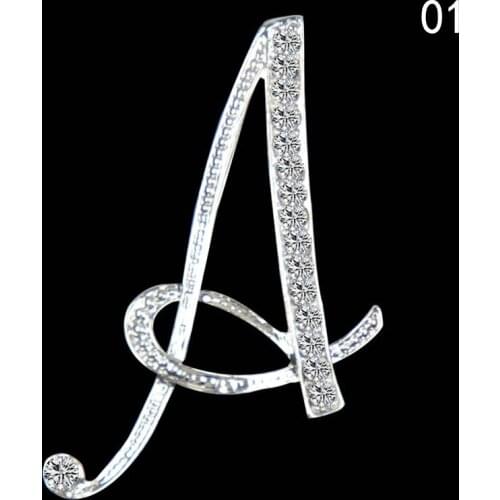 2021 New Design of Classic Crystal 26 Letters Brooch Fashion Temperament Clothing Accessories Rhinestone Broches for Women