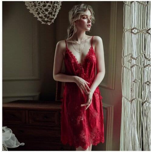 Princess Nightdress Women Lingerie Plus Size Sexy Lace Sleepwear Female Summer Romantic Nightgowns Nighty Sleeping Dress 2020