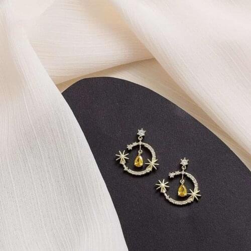 Trendy Crystal Drop Earrings For Women Rhinestone Tassel Earrings Temperament Statement Pendientes Jewelry Gift