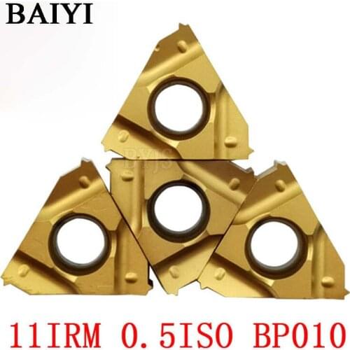10pcs 11IRM 0.5ISO 11IRM 1.0ISO 11IRM 1.25ISO BP010 Threading Blade CNC Carbide Insert 11IRM 0.5/1.0/1.25ISO For Stainless Steel