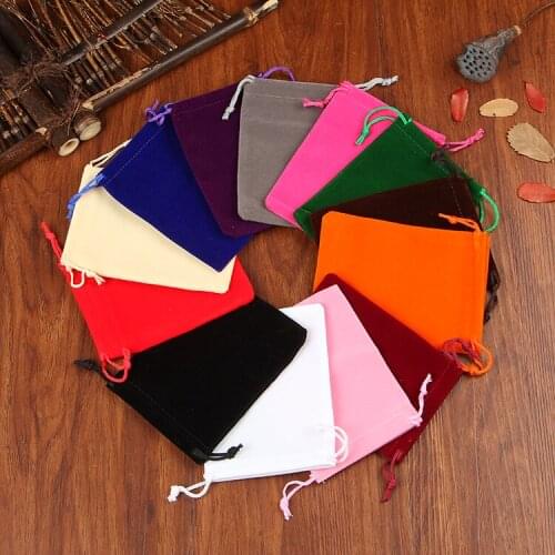 10pcs/lot 7x9cm 9x12cm Velvet Bags Small Jewelry Pouch Gift Bag Wedding Party Fvaor Packaging Bags White Red Black 11 Colors