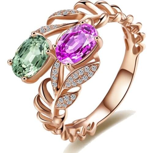 2pc Separate Green Olive Green rings 2018 promise Rings new jewelry Cubic Zircon zircon women Engagement Ring