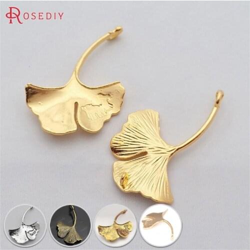 29177)10PCS 42x32MM Gold Color Plated Zinc Alloy Ginkgo Leaves Charms Pendants Diy Jewelry Findings Accessories Wholesale