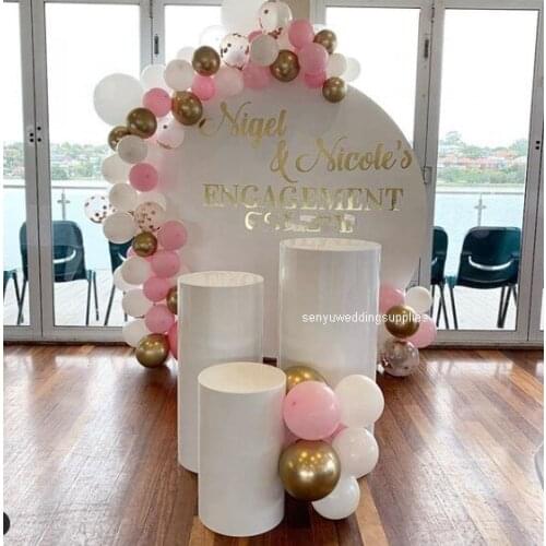 3pcs/set ) new style Iangel acrylic round plinth pillar pedestal for wedding and events senyu1754