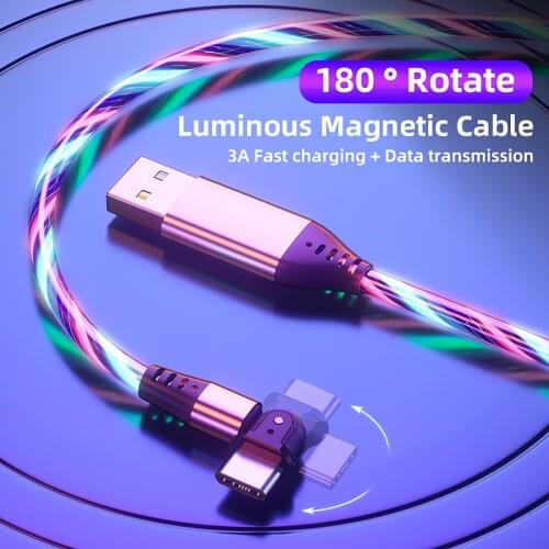 3A Fast Charging TYPE-C Charger Cable 180 Degree Bending Streamer Data Cable For Samsung Huawei Xiaomi Android Phone Cables