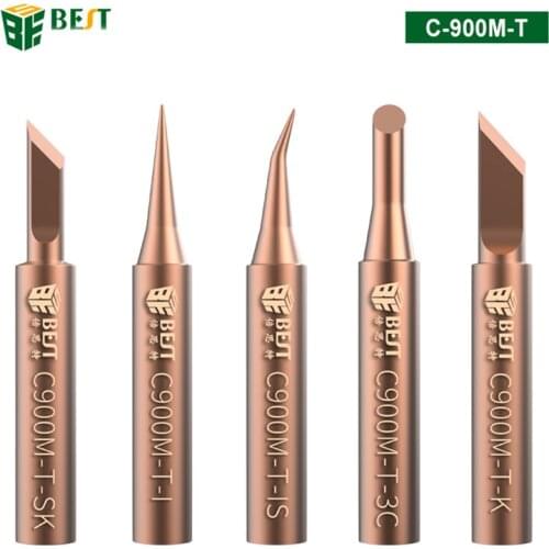5Pcs Soldering Iron Tips Welding Nozzle Oxygen-free Copper Lead-free Solder Non-stick Tin Tip DIY Tools Set for Horns Plastic