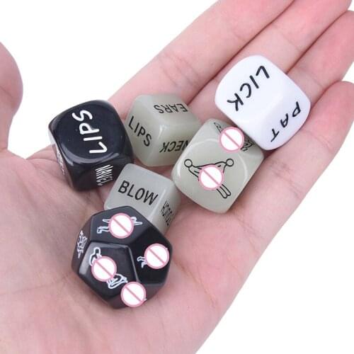 6 pcs/set Sex Toys Dice Acrylic Love Dice Funny Sexy Dice Adult Games for Couples