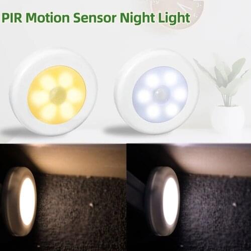6LED Wireless Motion Sensor Night Lights Bedroom Decor Light Detector Wall Decorative Lamp Staircase Closet Room Aisle Lighting