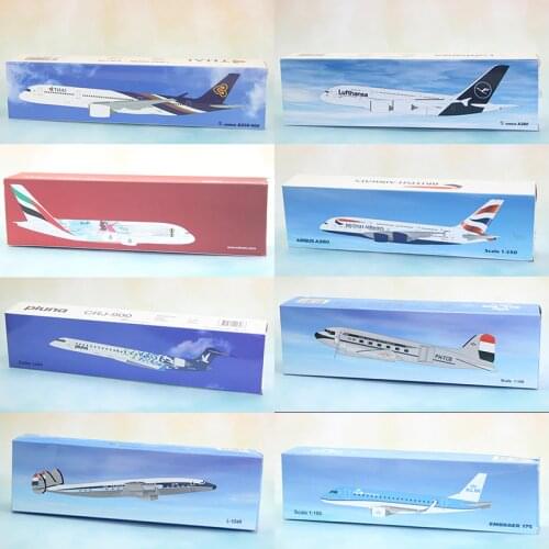 A330 A350 A380 B787 E-175 Concord Lufthansa DELTA KLM ETIHAD Finnair Air Berlin Airlines ABS Plastic Assembly Aircraft Plane Toy