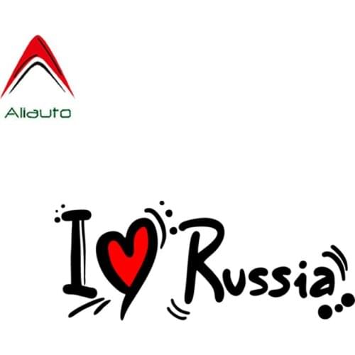Aliauto Personality Funny I Love Russia Slogan Car Sticker PVC Reflective Waterproof Decal Auto Accessories,13cm*5cm