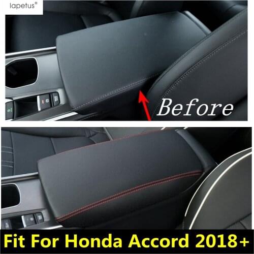Lapetus PU Leather Armrest Holster Protective Pad Mat Fit For Honda Accord 2018 2019 2020 Accessories Interior Refit 1PC