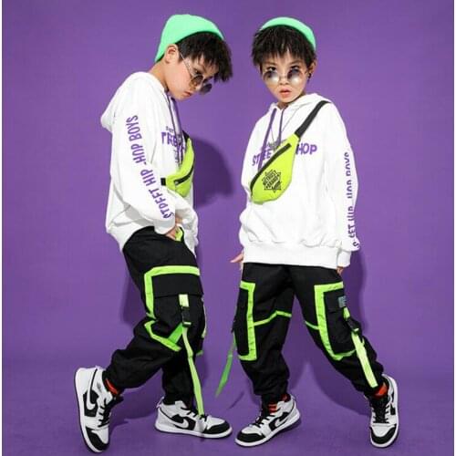 Kids Hip Hop Clothing Sweatshirt Hoodie Tactical Cargo dancing Pants Girl Boy Jazz Dance Costume Clothes Stage Wear Outfits