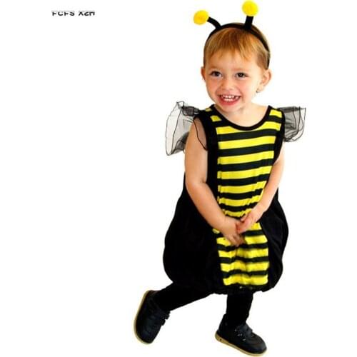 Unisex Jumpsuits Cute Kids Bee Cosplay Children Halloween Insect Costumes Carnival Purim parade Christmas Role play Party dress