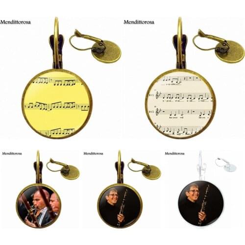 For Girls Wholesale Luxury Brand Jewelry With Glass Cabochon Clarinet And Music