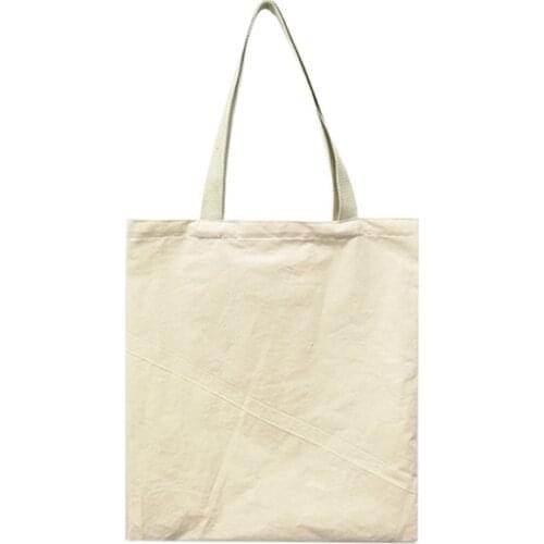 Cotton Thin Solid Canvas Shopping Shoulder Bag Tote Letter Package Folding Bags Casual Open Pocket handbags Totes Bags 40X34CM