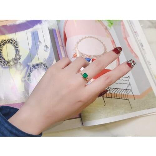 JL516 Fine Jewelry Solid 18K Nature Green Emerald Gemstones 0.9ct and Diamonds Rings for Women Fine Jewelry Presents