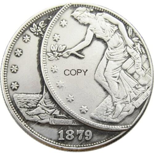US 1879 Trade Dollar Two Faces Error Silver Plated Copy Coin