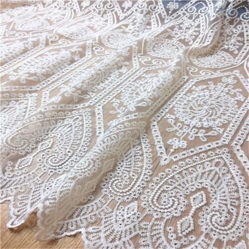 Geometry Embroidery Floral Lace Fabric Soft French Tulle lace Fabric For DIY Sewing Summer Dress Dance Prom Flower Wedding Dress