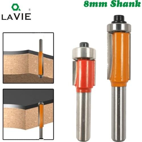 LA VIE 1pc 8mm Shank 8x1/2" Small Trimming Knife Bearing Trim Router Bit Tool ferramentas para madeira Woodworking Bit MC02018