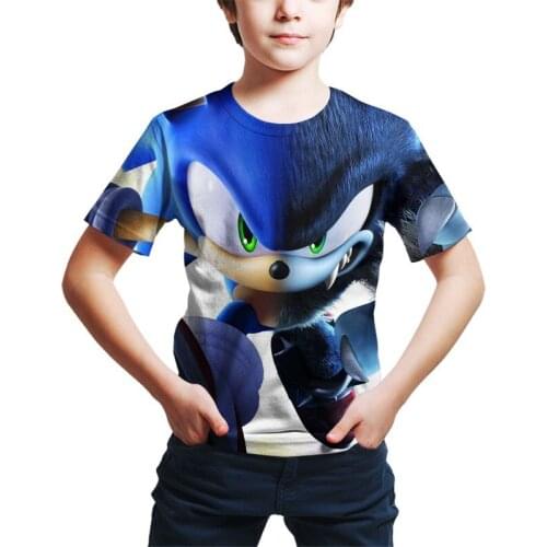 Summer boy/girl sonic hedgehogs 3D printed and super Mario cartoon t-shirts for kids short-sleeved t-shirts for kids casual wear