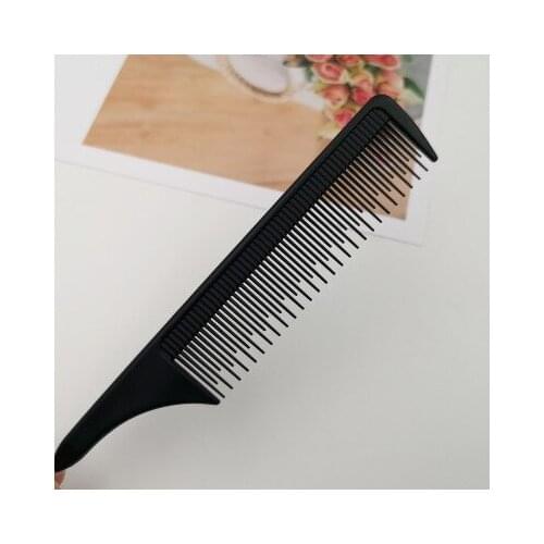 Fashion Black Fine-tooth Hair Comb Ponytail Tool Anti-static Comb Rat Tail Comb Metal Handle Salon Hair Style Barber Accessories