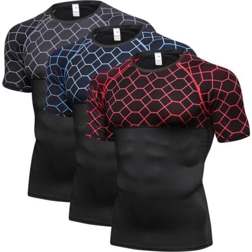 Men Quick Dry Breathable Running T-Shirt Spring Summer Fitness Short Sleeve T-Shirts Mens Sport Training High-elastic T Shirt