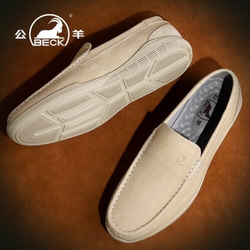 Genuine Leather Men Casual Shoes Luxury Brand 2020 Mens Loafers Moccasins Breathable Slip on brownShoe for Driving Size 38-44