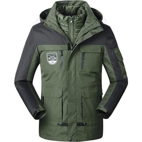 Men Winter Parkas Jacket Thicken Warm Hooded Outwear Liner Detachable Windproof Waterproof Windbreaker Coats Male Parka Overcoat