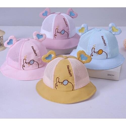 New Fashion Spring Cartoon Cute animal Fishermans Baby Childrens Panama Bucket Hat Kids Cotton Cap Cute Lovely Sun Hat