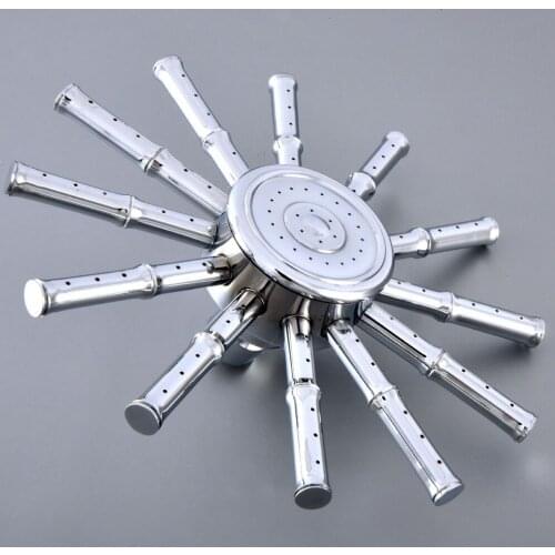 Polished Silver Chrome Brass Bathroom Rainfall Top Spray Rain Shower Head Accessories(Standard G1/2".)dsh230