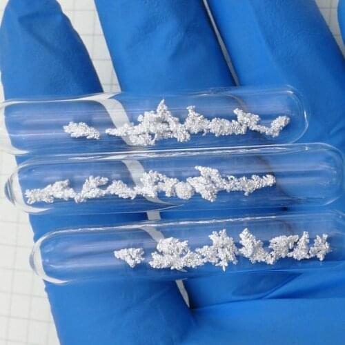 Silver Metal 99.99%,Silver crystal Irregular Lump Pieces in glass ampoule
