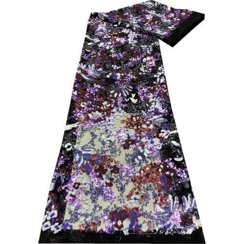 SJ Lace Nigerian Lace Fabrics 2021 High Quality Lace Luxury African Lace Fabric With Sequins Lace Material For Sewing xb3-93