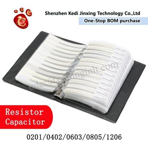 SMD Capacitor Resistor Sample Book 50or25pcs/values 0201 0402 0603 0805 1206 0R~10M 0.5PF~2.2UF