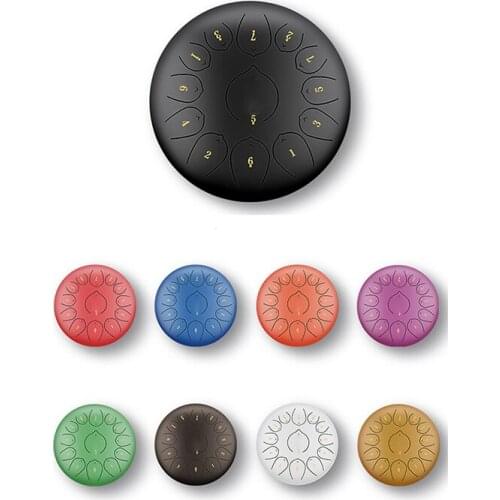 Steel Tongue Drum Set 8 Inch 8 notes Hand Pan Drum Ethereal Rhythm Drum Percussion Instruments with Sticks Carrying Bag TD02