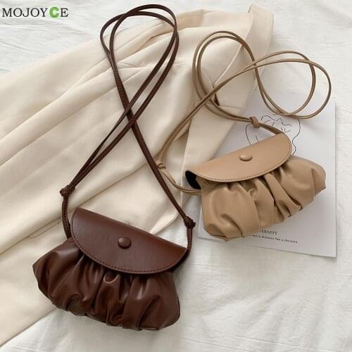 Pleated Shoulder Bag Fashion Women Travel Daily Female Small PU Crossbody Purse New Quality Women PU Leather Shoulder Bag