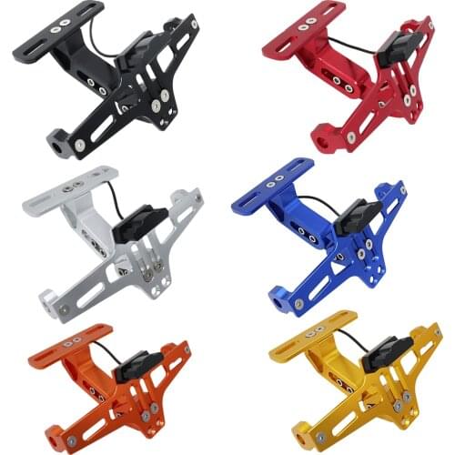 Universal CNC Motorcycle Adjustable Angle Aluminum License Number Plate Frame Holder Bracket