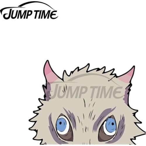 Jump Time 13 x8cm For Inosuke Hashibira Peeker Car Stickers Vinyl JDM Bumper Trunk Graphics Windshield Bumper Windows Fine Decal