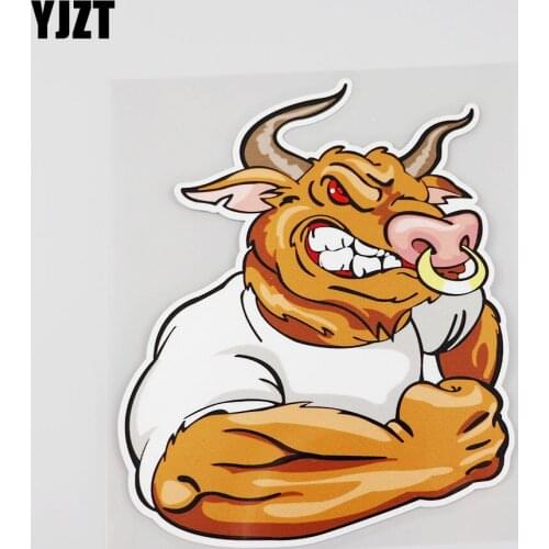 YJZT 12.3CMX15.1CM Interesting Animal Exercise The Muscle The Car Sticker 13B-0126