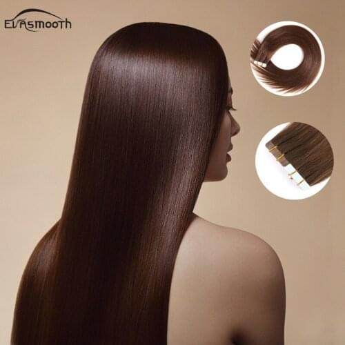 Women Wig Skin Weft Natural Hair Tape in Human Hair Extension Machine Remy Straight Hair Invisible Adhesive Real Hair Extensions
