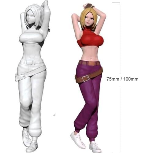 1/24 75mm 1/18 100mm Resin Model Kits Pretty Lovely Girl Unpainted No Color RW-174