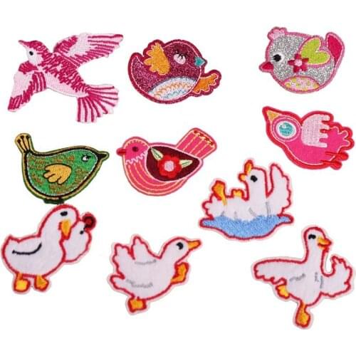 50pcs/lot Embroidery Patches Bird Animal Clothing Decoration Sewing Accessories Diy Iron Heat Transfer Applique Small Animal