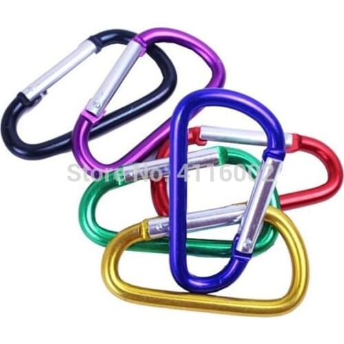 1000 pcs Outdoor Sports Multi Colors Aluminium Alloy Safety Buckle Keychain Climbing Button Carabiner Camping Hiking Hook