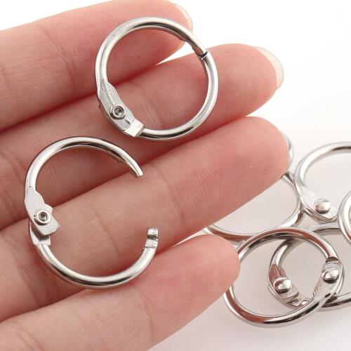12pcsBook Binder Ornament Binder Loose Leaf LeatherMob Leathercraft Leather Tool Metal Staple Circlip Ring Outer Diameter Keycha