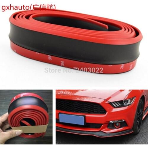 2.5m black/red front protector car bumper skirts anti scratch strip lower lip