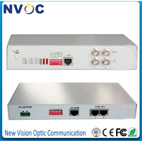 2Pcs/Lot,4E1 to Ethernet Interface Converter, 10/100 adaptive, VLAN, Desktop, AC220V or 48V Power Supply (optional),Euro Charger