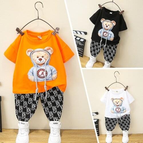 2021 Child Clothing Sets Summer T Shirt+Short Pant 2Pcs Baby Girl Clothes Sport Suits Boys Clothing Set Cartoon Kids Outfits1-6Y