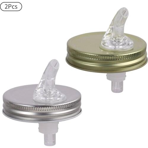 2p Mason Jar Pour Spouts Lid Spout Free-Flow Mason Jar Pourer Mason Jar Pouring Nozzle with Lid-For Moonshine and Whiskey Pourer