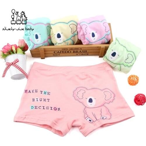 5Pcs/lot Children Underwear Girls Cotton Boxer Panties Kids Bear Printed Boxer Briefs Kids Clothes 2-10Y Baby Girls Underpants