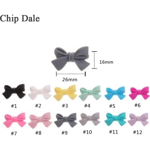 Chip Dale 5Pcs Silicone Teething Beads Food Grade Bowknot Diy Chain Necklace Jewelry Accessories BPA Free Baby Chewable Teethers