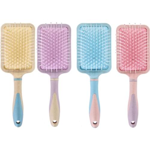 Anti-static Styling Straighten Detangling Paddle Brush Cushion Massage Comb